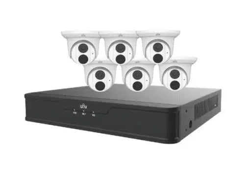 Uniview EK-S31P8DLT46T2 6x 4MP Dual-Light PoE IR IP Camera 2TB & Built-in Mic