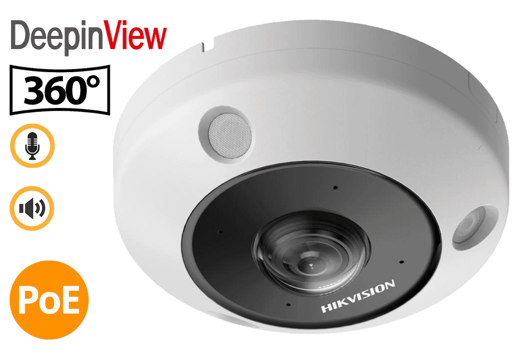 Hikvision DS-2CD6365G1-IVS 6MP DeepinView IR Fisheye Camera