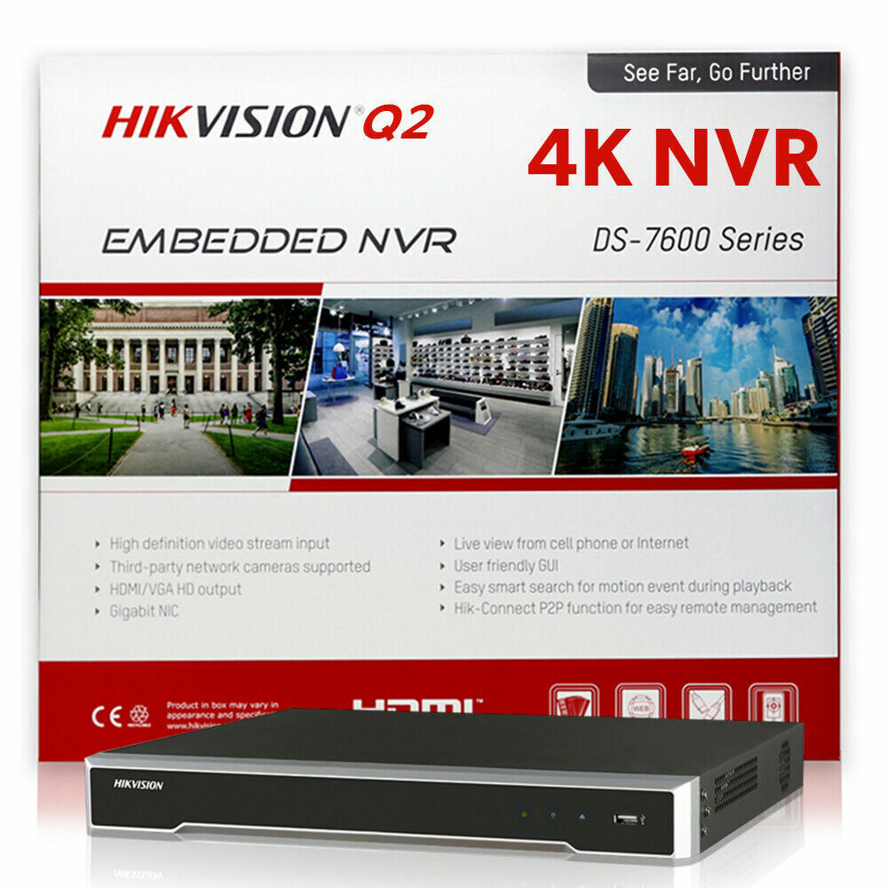 Hikvision 16 Channel 4K 8MP PoE NVR (16)x2MP IP Dome Camera CCTV Security System
