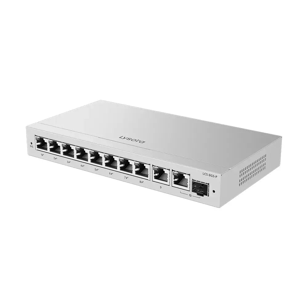 Lysora LCS-8GS-P 8-Port Cloud Managed PoE Switch with 120W Budget and SFP