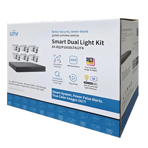 EK-BQ2P16DLT412T4 12 cam 4MP + NVR 16CH UNV Kit Human Smart Detection Smart Dual Light