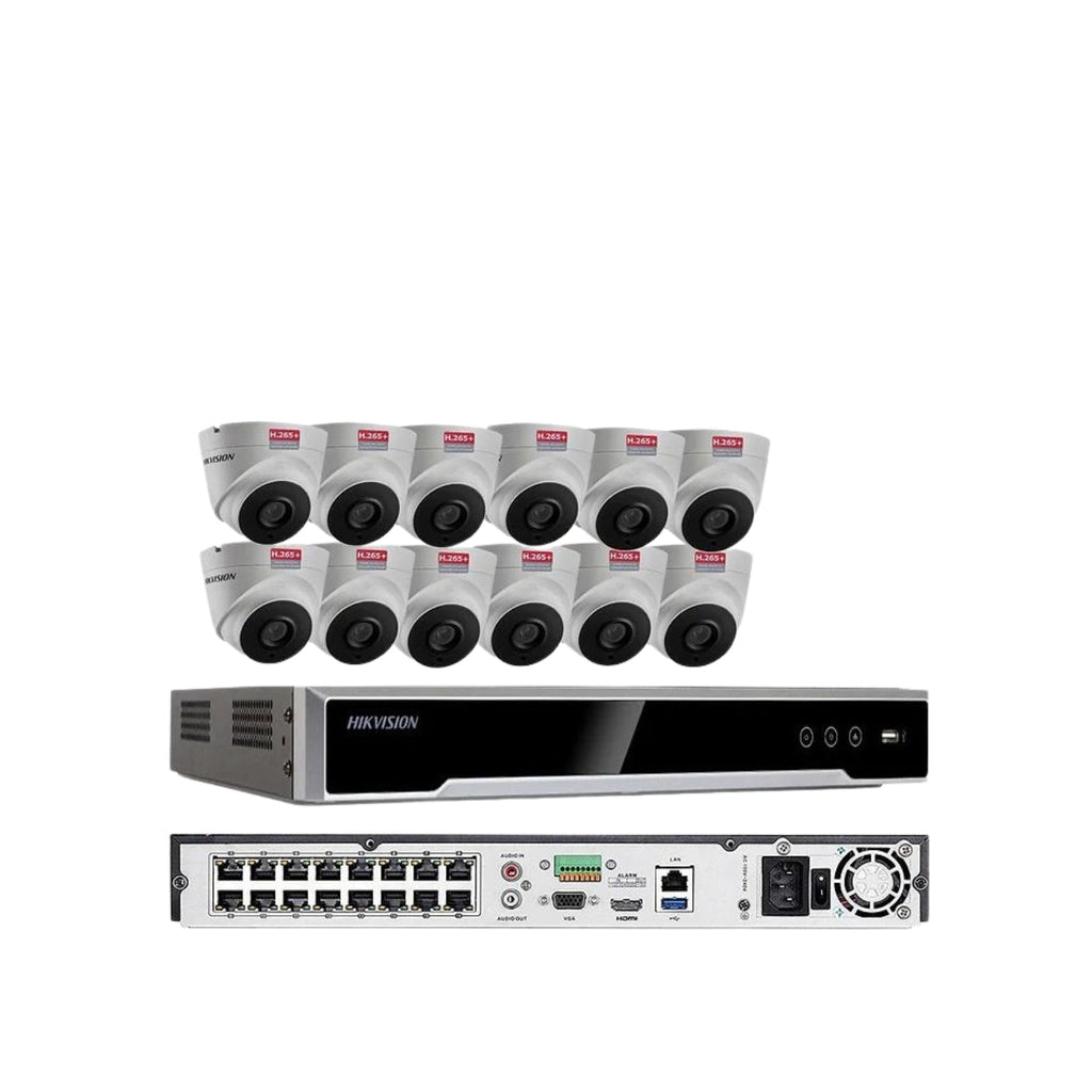 HIKVISION NVR 12M 16CH POE 16 Camera Security System Kit / 4TB HDD 4MP 3 Ax