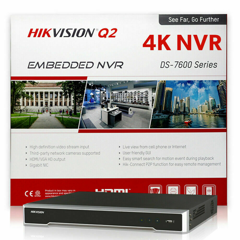 Hikvision KIT 16CH NVR 16 POE /4TB HDD /10 Cameras 4MP IP Security System H.265+