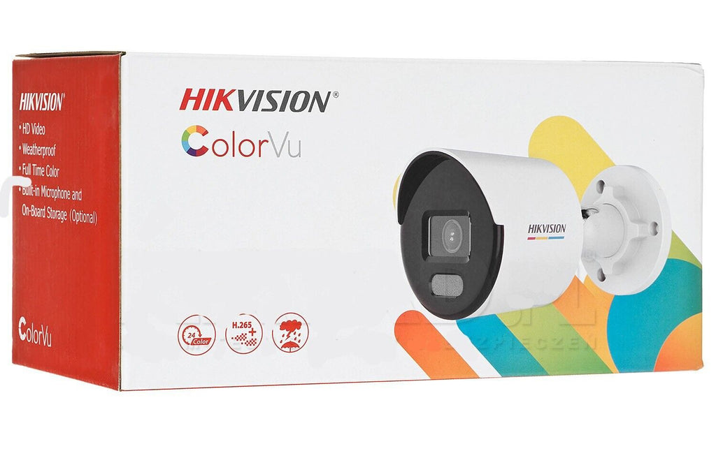 Hikvision DS-2CD1047G0-LUF 4MP ColorVu Security IP Camera Full Color POE W/Audio